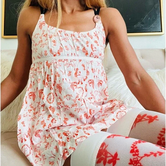 Savage X Fenty Roasted Red Fresh Ink Underpinnings Babydoll Slip - Picture 2 of 15